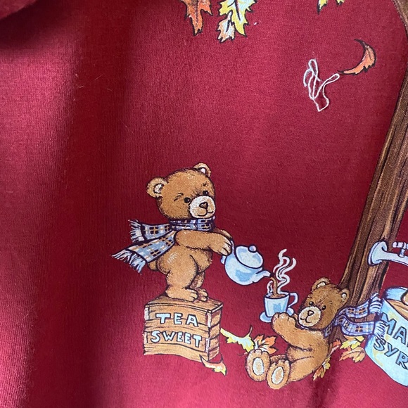 YS Sport “Bears Having Tea with Maple Syrup” Top - Picture 3 of 8